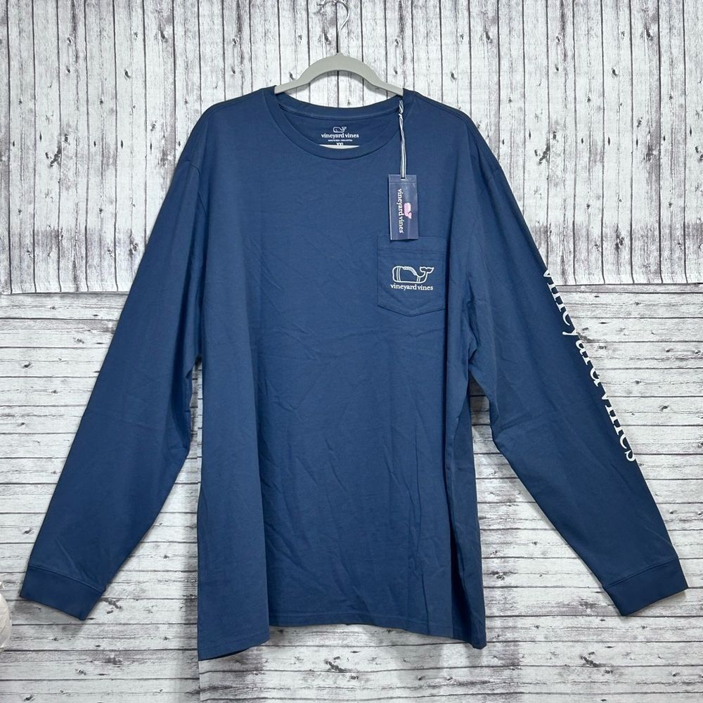 Vineyard Vines Long Sleeve All American Football Pocket Tee